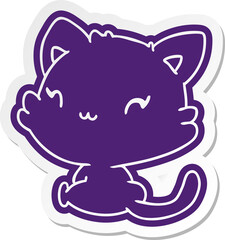 cartoon sticker of cute kawaii kitten