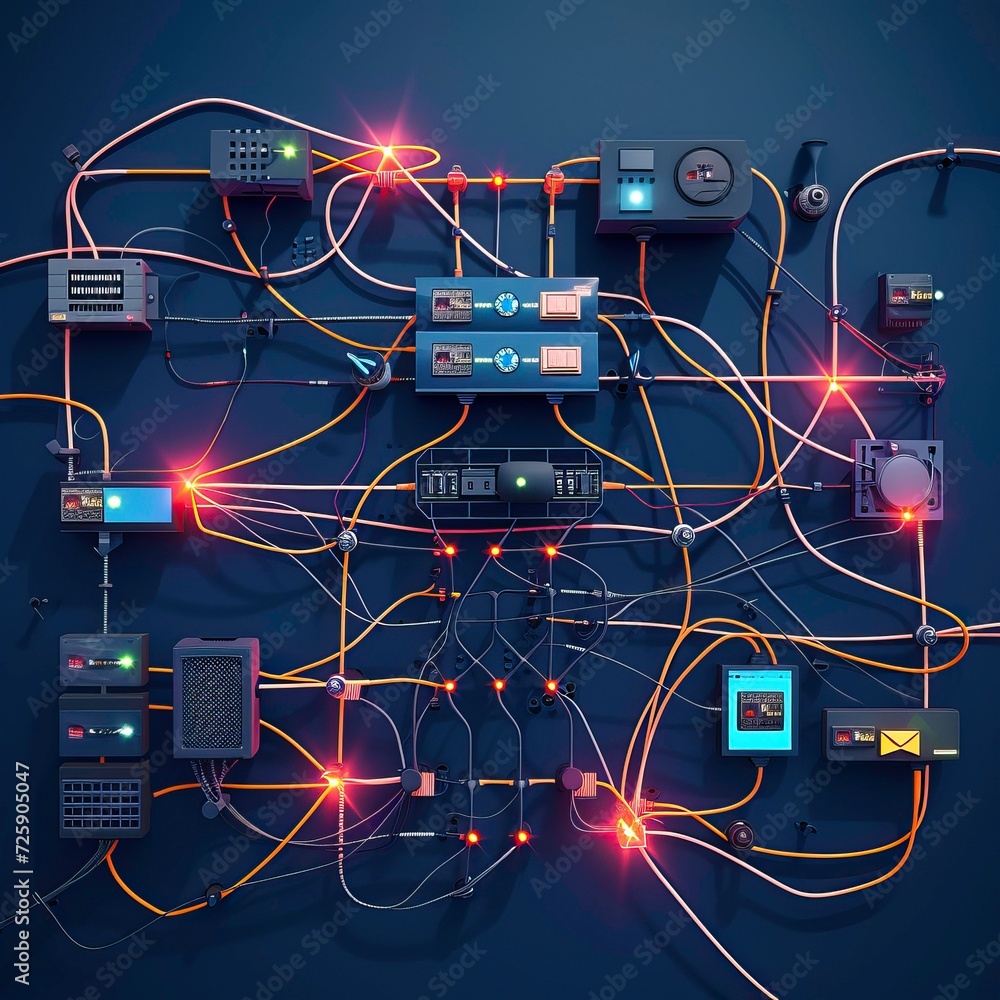 Canvas Prints intricate network infrastructure illustrating cybersecurity and connectivity