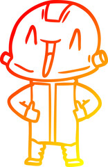warm gradient line drawing cartoon robot