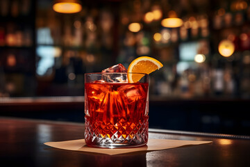 Negroni cocktail in a pub