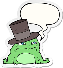 cartoon rich toad and speech bubble sticker