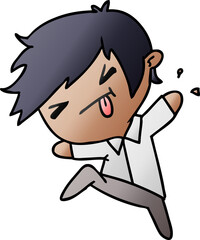 gradient cartoon of a kawaii cute boy