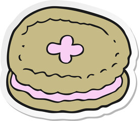 sticker of a cartoon biscuit