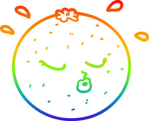 rainbow gradient line drawing cartoon orange