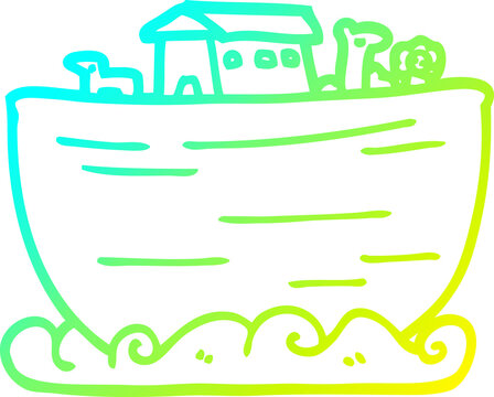 recommend clip art: cold gradient line drawing cartoon noahs ark