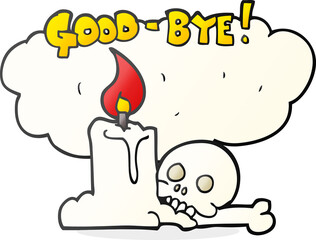 cartoon goodbye sign