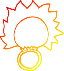 warm gradient line drawing cartoon mood ring