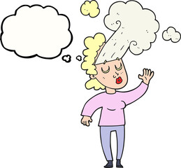 thought bubble cartoon woman letting off steam