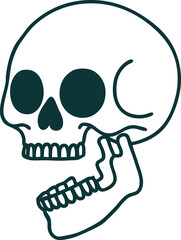 tattoo style icon of a skull