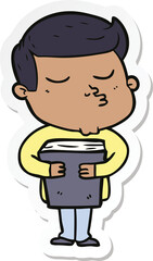 Fototapeta premium sticker of a cartoon model guy pouting