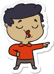 sticker of a cartoon man talking