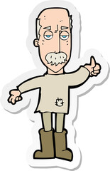 sticker of a cartoon annoyed old man