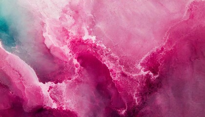 Bright pink painting background. Abstract art with liquid fluid grunge texture. Acrylic paint.