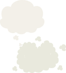 cartoon smoke cloud and thought bubble in retro style
