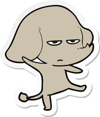 sticker of a annoyed cartoon elephant