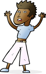 cartoon man panicking