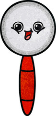 retro grunge texture cartoon magnifying glass