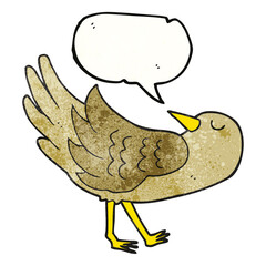 speech bubble textured cartoon bird