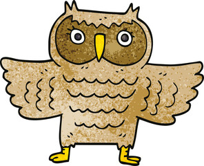 cartoon doodle wise old owl