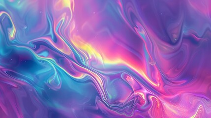 Obraz premium Abstract Painting With Blue, Pink, and Yellow Color Scheme