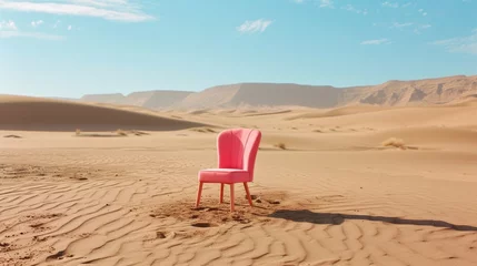 Foto op Aluminium A Pink Chair in the Desert © NK