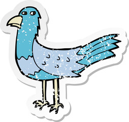 retro distressed sticker of a cartoon bird