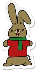 sticker of a cartoon rabbit