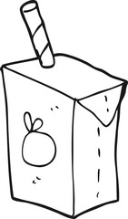 black and white cartoon juice box