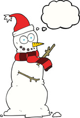 thought bubble cartoon snowman