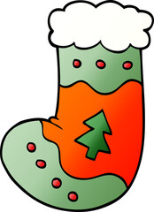 cartoon doodle christmas stocking