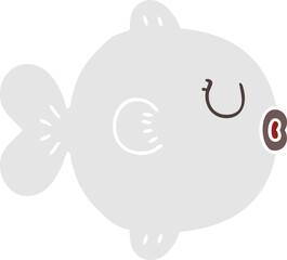 quirky hand drawn cartoon fish