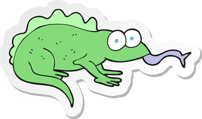 sticker of a cartoon lizard