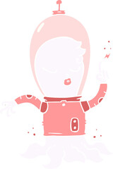 cute flat color style cartoon alien