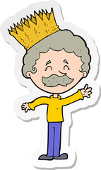 sticker of a cartoon person wearing crown