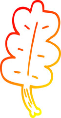 warm gradient line drawing cartoon leaf