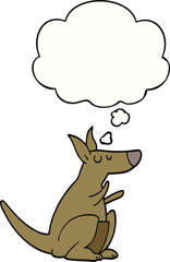 cartoon kangaroo and thought bubble