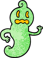 grunge textured illustration cartoon spooky ghost