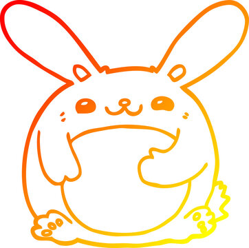 recommend clip art: warm gradient line drawing cartoon rabbit