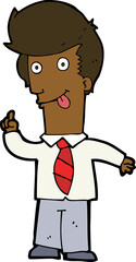cartoon office man with crazy idea