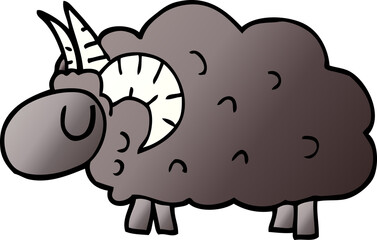 cartoon doodle black sheep