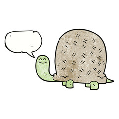 speech bubble textured cartoon tortoise