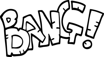 black and white cartoon bang symbol