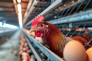 chicken farm industry ,snapshot asthetic - obrazy, fototapety, plakaty