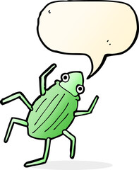 cartoon bug with speech bubble