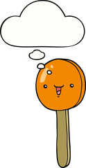 cartoon lollipop and thought bubble