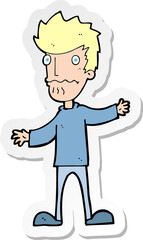 sticker of a cartoon nervous man