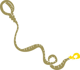 flat color illustration of a cartoon dog leash