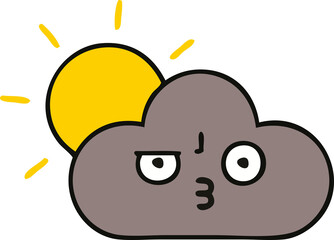cute cartoon storm cloud and sun