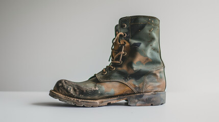 Military Footwear: Camouflaged Combat Boot
