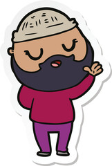 Obraz premium sticker of a cute cartoon man with beard